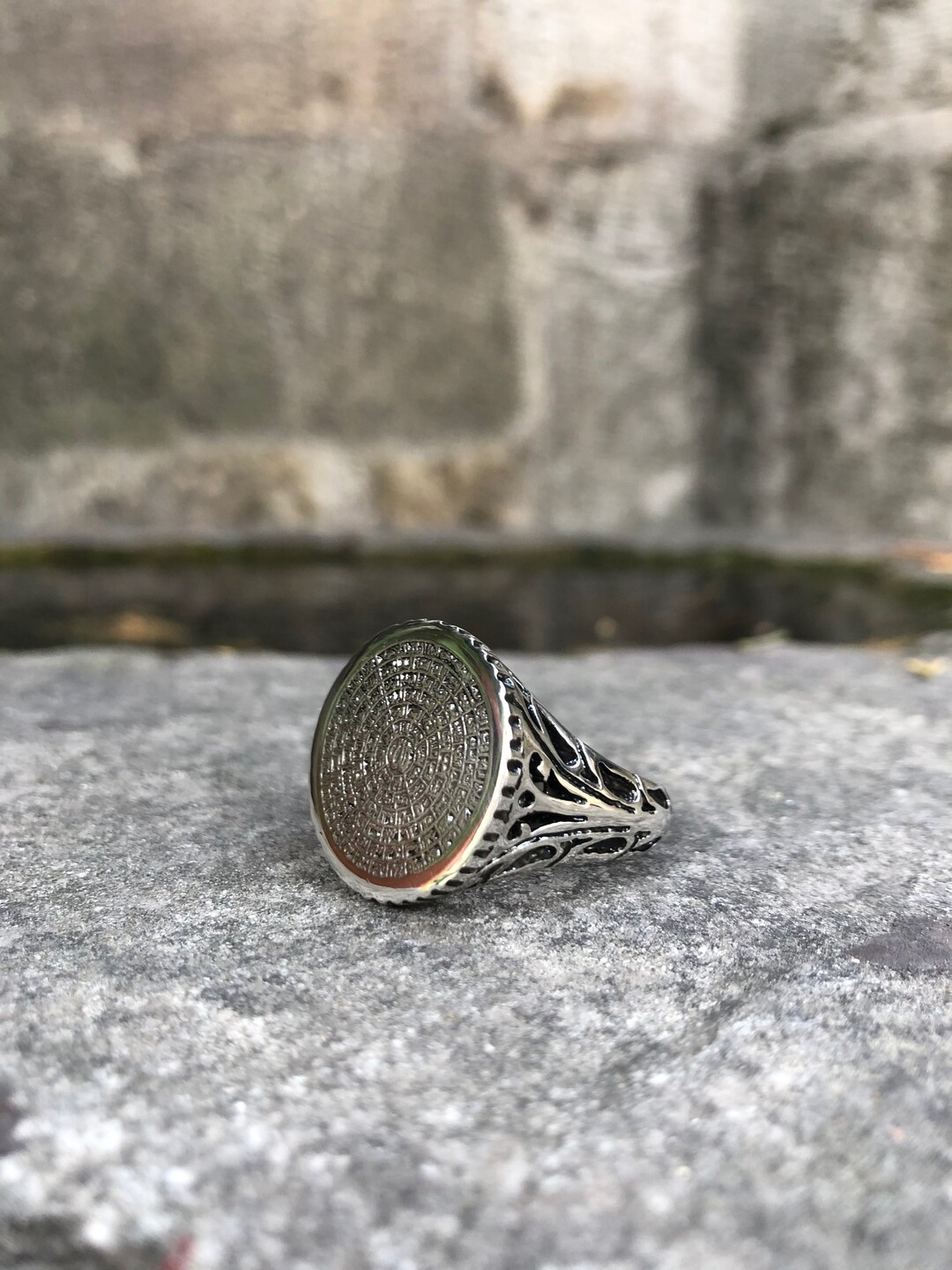 Mens ring Esmaul husna 99 of Allah God 925 sterling silver artisan