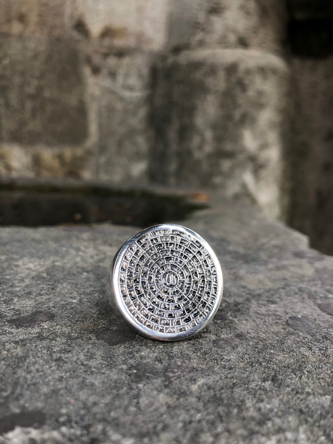 Mens Ring Esmaul Husna 99 Names of Allah God 925 Sterling Silver