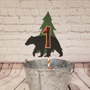 Lumberjack Cake Topper. Lumberjack Party Decorations. Wild One Party Decor. Bear Party Theme. Buffalo Plaid Cake Topper. Hunting Party.