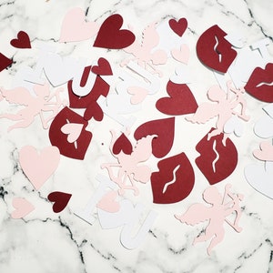 Valentine's Day Confetti. I Love You. Cupid Confetti. Heart Confetti. Valentine's Day Decorations. Be Mine. Little Sweetheart. Lip Confetti. image 1