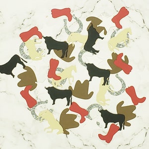 Cowboy Confetti-100 Pieces. Cowboy Birthday Party. Western Party Decorations. My First Rodeo Decor.
