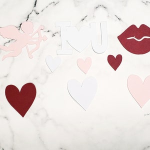 Valentine's Day Confetti. I Love You. Cupid Confetti. Heart Confetti. Valentine's Day Decorations. Be Mine. Little Sweetheart. Lip Confetti. image 2