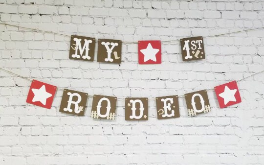 First Rodeo Paper Banner BUNDLE! My First Rodeo Birthday. My First Rodeo Banner. Cowboy Birthday ...