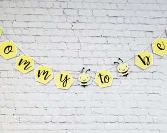 Mommy to Bee Banner - Bumble Bee Baby Shower Decor