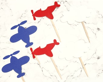 Airplane Cupcake Toppers. Time Flies Cupcake Toppers. Airplane Decor. Airplane Birthday Party. Time Flies Birthday Theme. Plane Party Theme