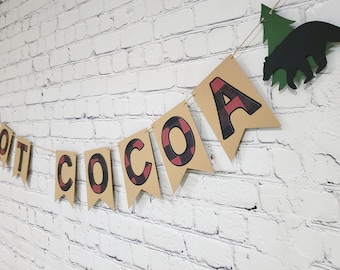 Personalized Lumberjack Banner, Buffalo Plaid Party Decor