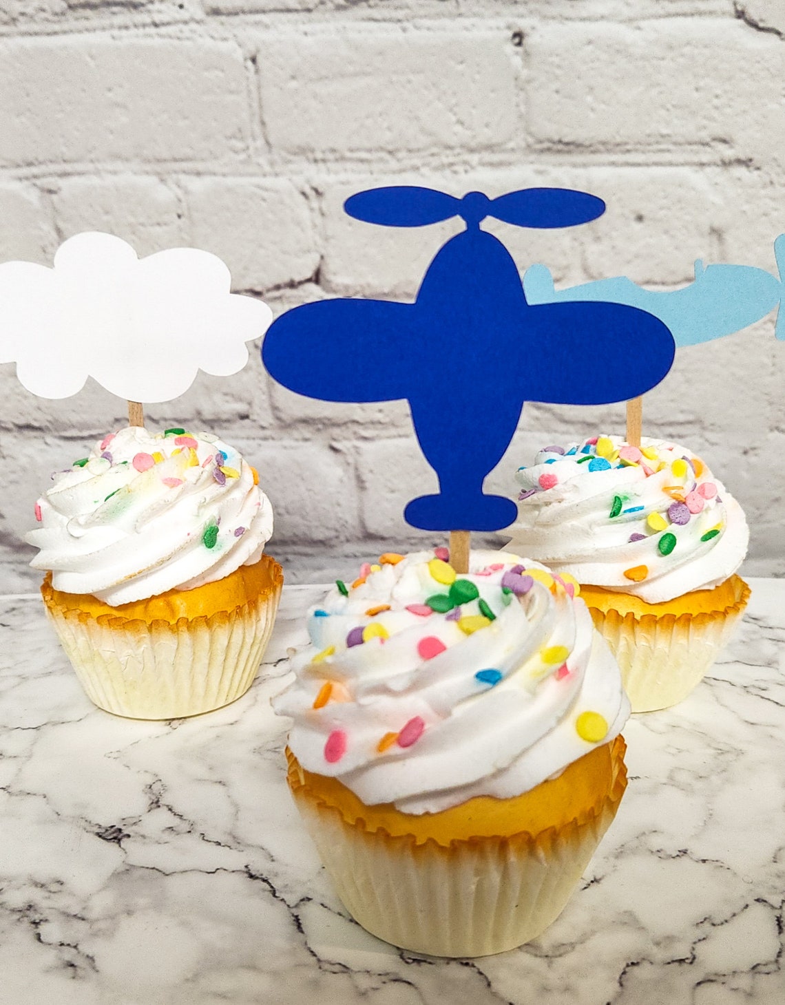 Airplane Cupcake Toppers. Time Flies Cupcake Toppers. Airplane Etsy