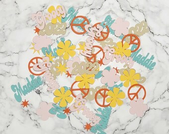 Graduation Confetti. Graduation Table Decor. Groovy Graduation Decor. Graduation Party Decor. Class of 2026. Hippie Graduation Party Decor.