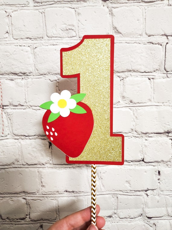 Strawberry Cake Topper. Berry First Birthday Cake Topper. Berry Sweet