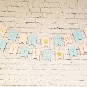 Twinkle Twinkle Little Star Banner. How We Wonder What You Are Gender Reveal. Baby Shower.