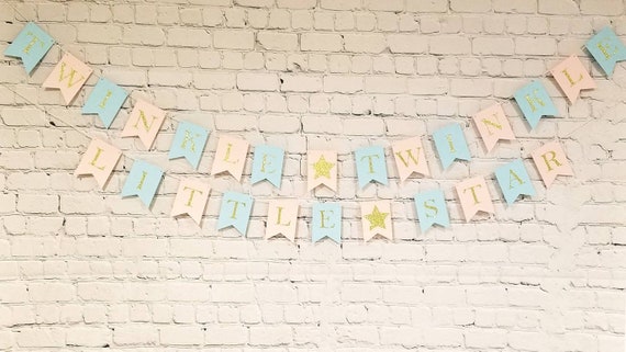 Twinkle Twinkle Little Star Banner. How We Wonder What You Are Gender Reveal. Baby Shower. Il_570xn