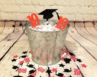 Party Package - Class of 2024 Graduation Decor. Colors are Customizable. Cupcake Toppers, Milestone Banner, Cake Topper, Confetti