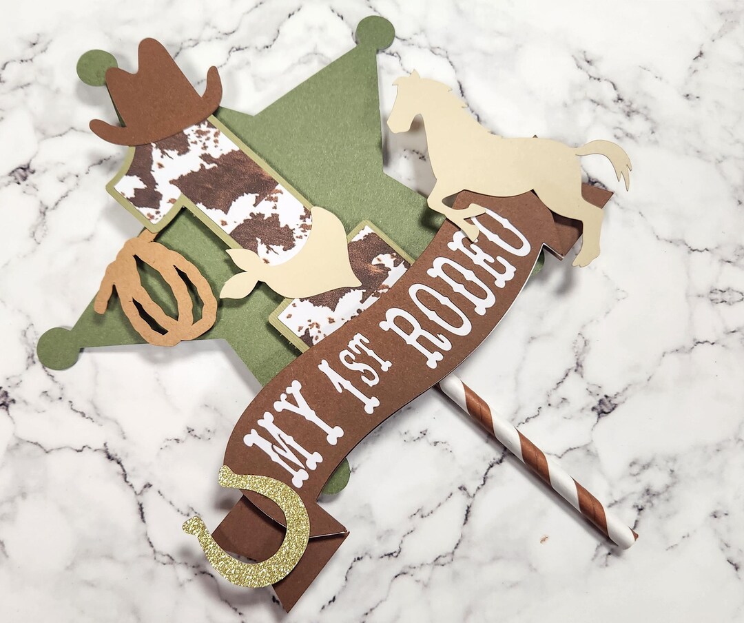 My First Rodeo Birthday. My First Rodeo Cake Topper. Cowboy Cake Topper ...