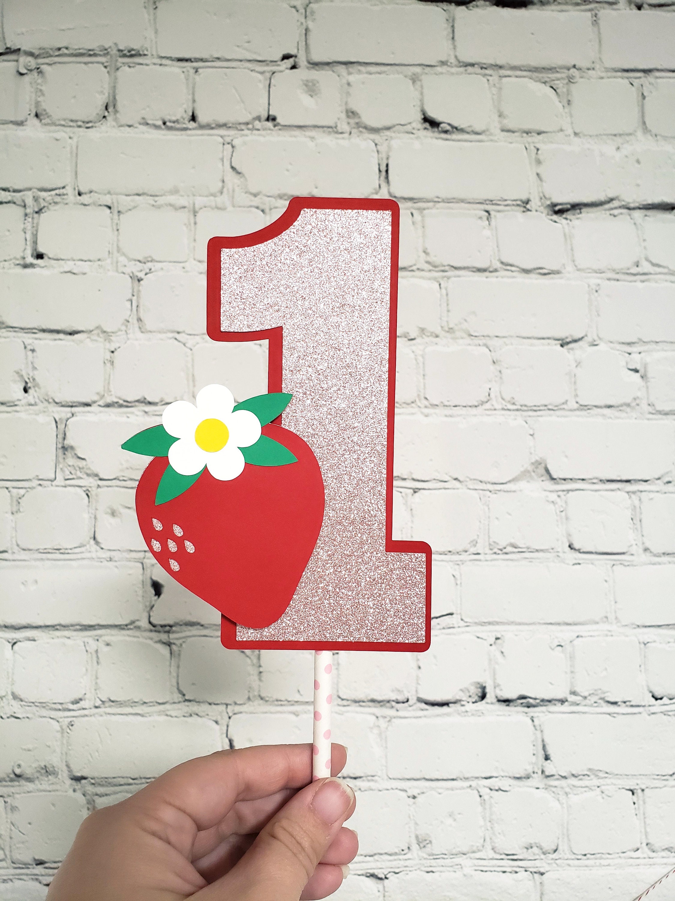 Strawberry Cake Topper. Berry First Birthday Cake Topper. Etsy