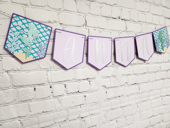 Personalized Mermaid Name Banner. Mermaid Birthday Banner. Under the Sea Banner. Mermaid Party Decorations. Under the Sea Decor. Il_570xn