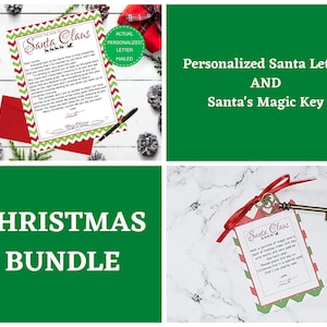 PACKAGE ! Lettre personnalisée du père Noël. La clé magique du père Noël. Lettre du père Noël. Coffret réveillon de Noël. Lettre officielle du père Noël. Clé de Noël.