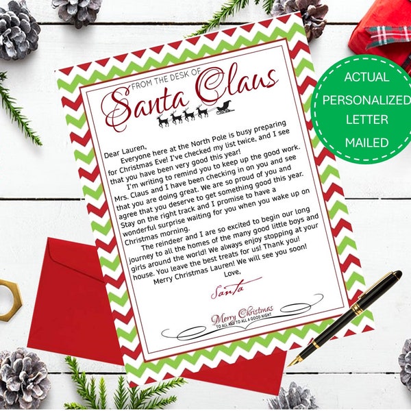 Personalized Letter from Santa. Letter from Santa Claus. Christmas Eve Box. Letter from the North Pole. Official Santa Letter.