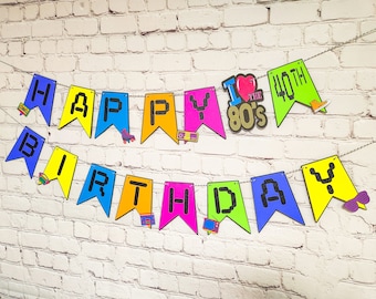 80s Birthday Banner. 80s Banner. 80s Party. 80s Decorations. 80s Birthday Decor. 80s Party Decor. I love the 80s. 80s Theme Decorations.