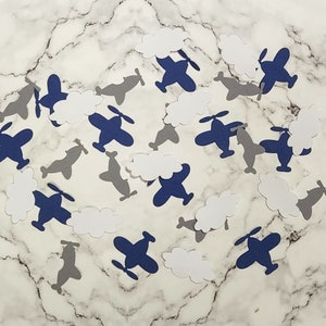 Time Flies Airplane Confetti - 100 Pieces. Plane Party Decorations. Airplane Birthday Table Confetti.
