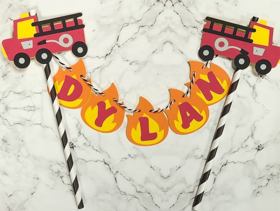 Firetruck Birthday. Firetruck Cake Topper. Firetruck Party. Fireman Birthday. Firefighter Cake Topper. Fireman Birthday Party Decorations. Il_570xn