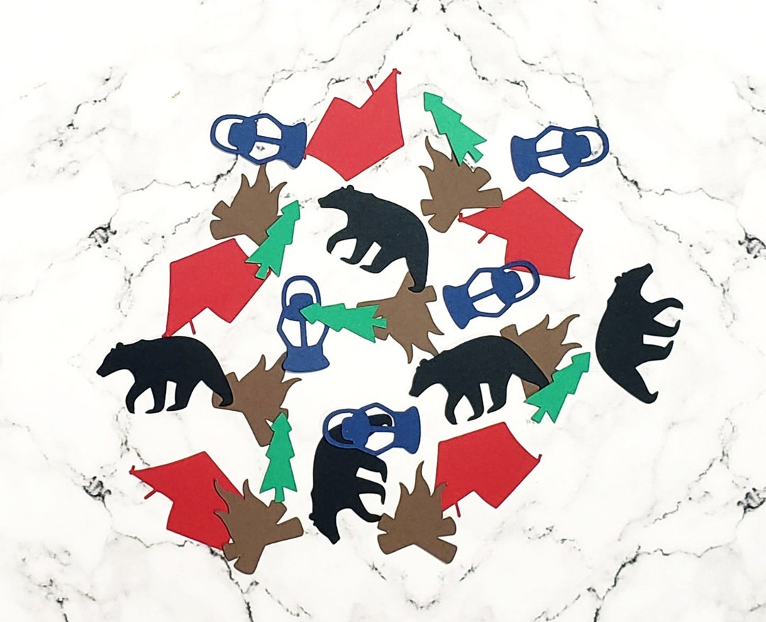 One Happy Camper Confetti. Camping Confetti. Lumberjack Confetti