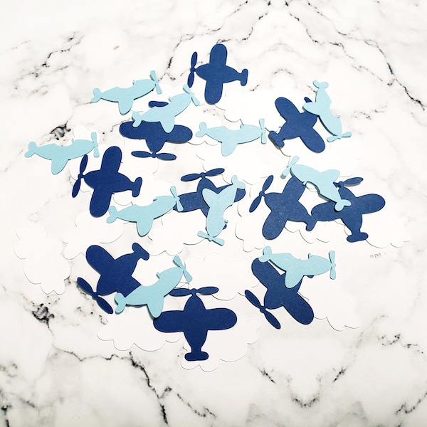 Time Flies Airplane Confetti - 100 Pieces. Plane Party Decorations. Airplane Birthday Table Confetti.