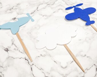 Airplane Cupcake Toppers. Time Flies Cupcake Toppers. Airplane Decor. Airplane Birthday Party. Time Flies Birthday Theme. Plane Party Theme