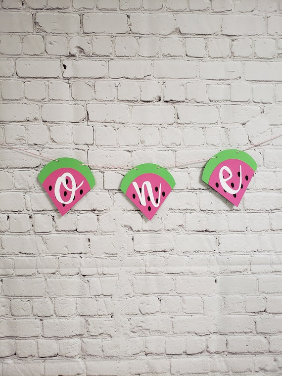 Watermelon High Chair Banner. Watermelon First Birthday. One in A Melon Banner. Watermelon Party Decorations. One in A Melon Party Decor. Il_570xn