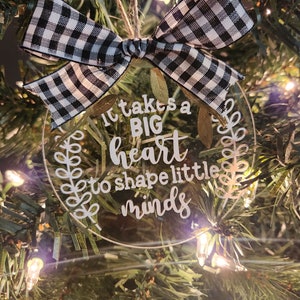 Teacher Christmas Tree Ornament. Teacher Gift. Teacher Appreciation. Custom Acrylic Ornament. Teacher Gift Box.Personalized Teacher Ornament