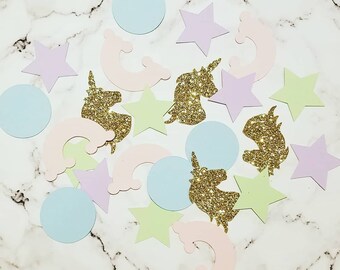 Unicorn Confetti. Gold Glitter Unicorn Confetti. Unicorn Birthday Party Decorations. Unicorn Party Centerpieces. Unicorn Decorations.