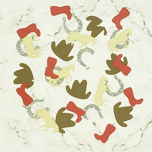 Cowboy Confetti-100 Pieces. Cowboy Birthday Party. Western Party Decorations. My First Rodeo Decor.
