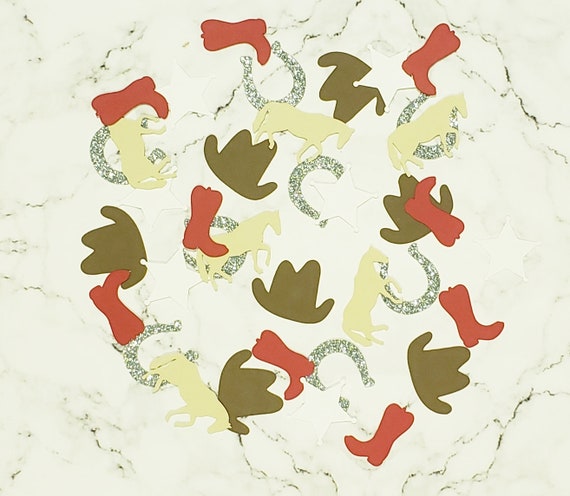 Cowboy Confetti-100 Pieces. Cowboy Birthday Party. Western Party Decorations. My First Rodeo Decor. Il_570xn