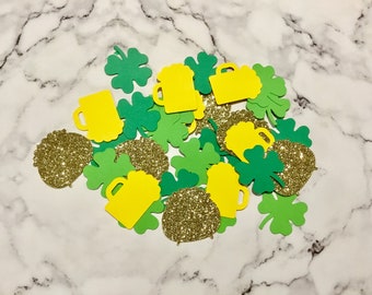 St. Patrick's Day Decorations-St Patty's Day Decor-St. Patty's Day Party-St. Patty's Day Confetti-100 Count Confetti-Four Leaf Clover