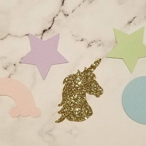 Unicorn Confetti. Gold Glitter Unicorn Confetti. Unicorn Birthday Party Decorations. Unicorn Party Supplies. Unicorn Decorations. image 2