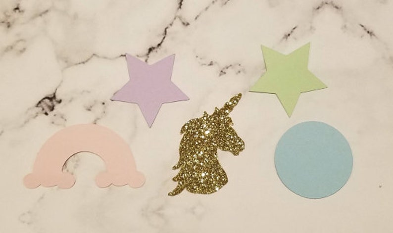 Unicorn Confetti. Gold Glitter Unicorn Confetti. Unicorn Birthday Party Decorations. Unicorn Party Supplies. Unicorn Decorations. image 2