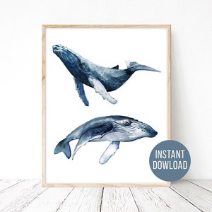 Humpback whale print, Whale stack, Whale print whale art Whale watercolor Whale painting Watercolor painting Whale Poster