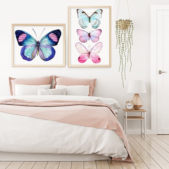 Download Watercolor Butterfly Poster Gallery Wall Set Butterfly Svg Etsy