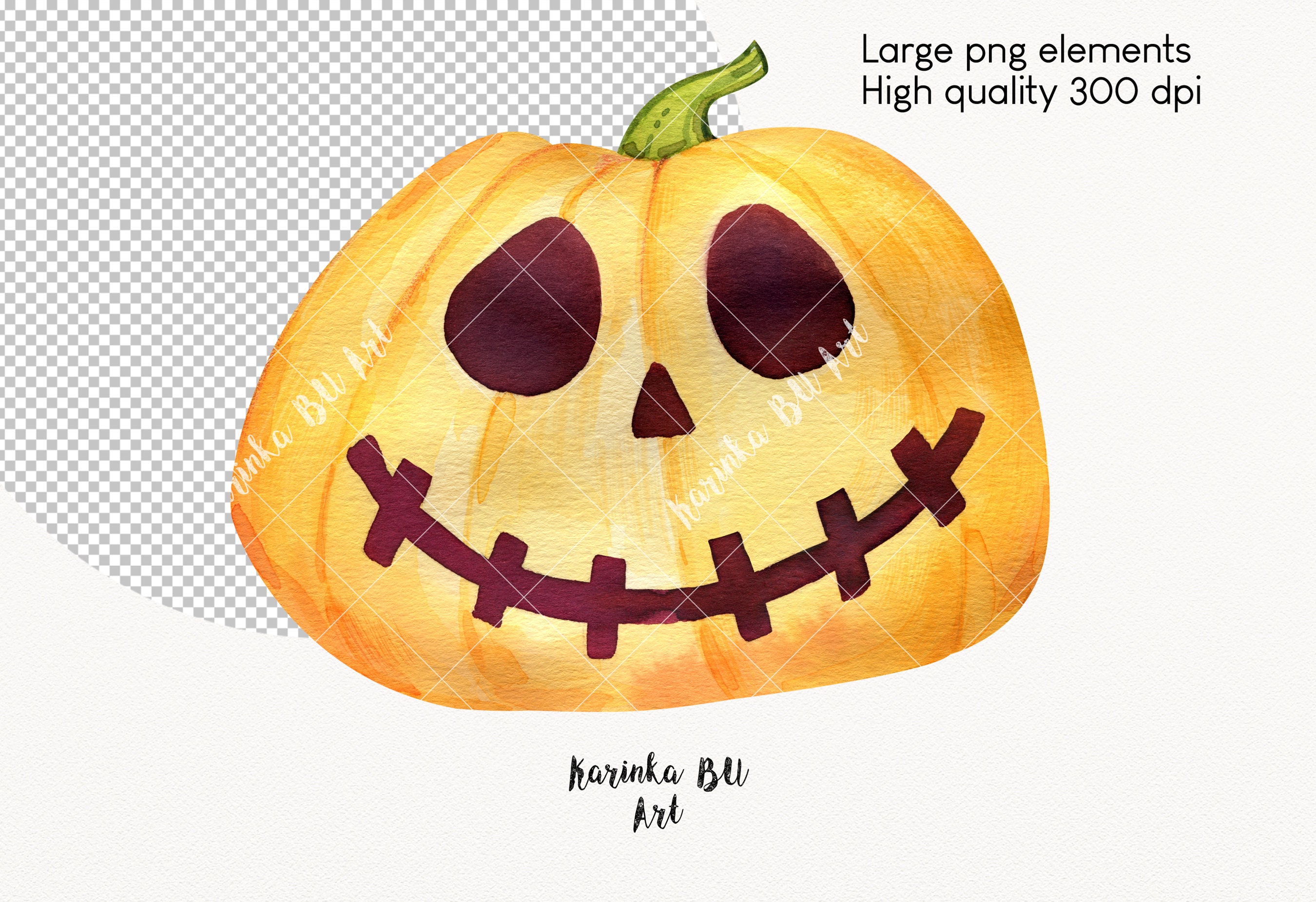 Watercolor Halloween Clipart Halloween Decor Pumpkin PNG Halloween ...