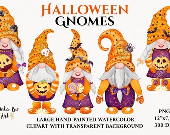 Halloween gnome png Watercolor Halloween clipart Halloween Decor Halloween decoration Halloween sticker fall clipart Sublimation png