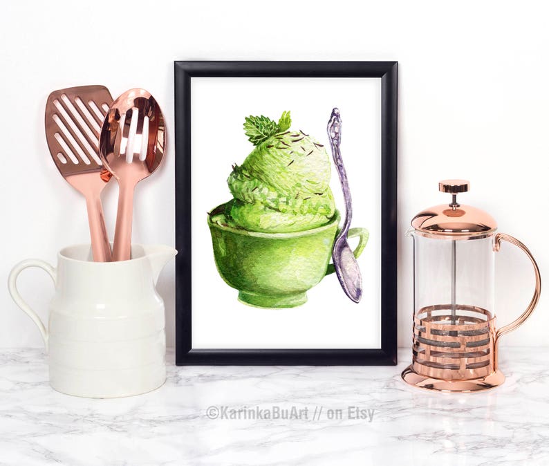 Ice Cream Kitchen Decor Digital Prints Wall Art Print Etsy