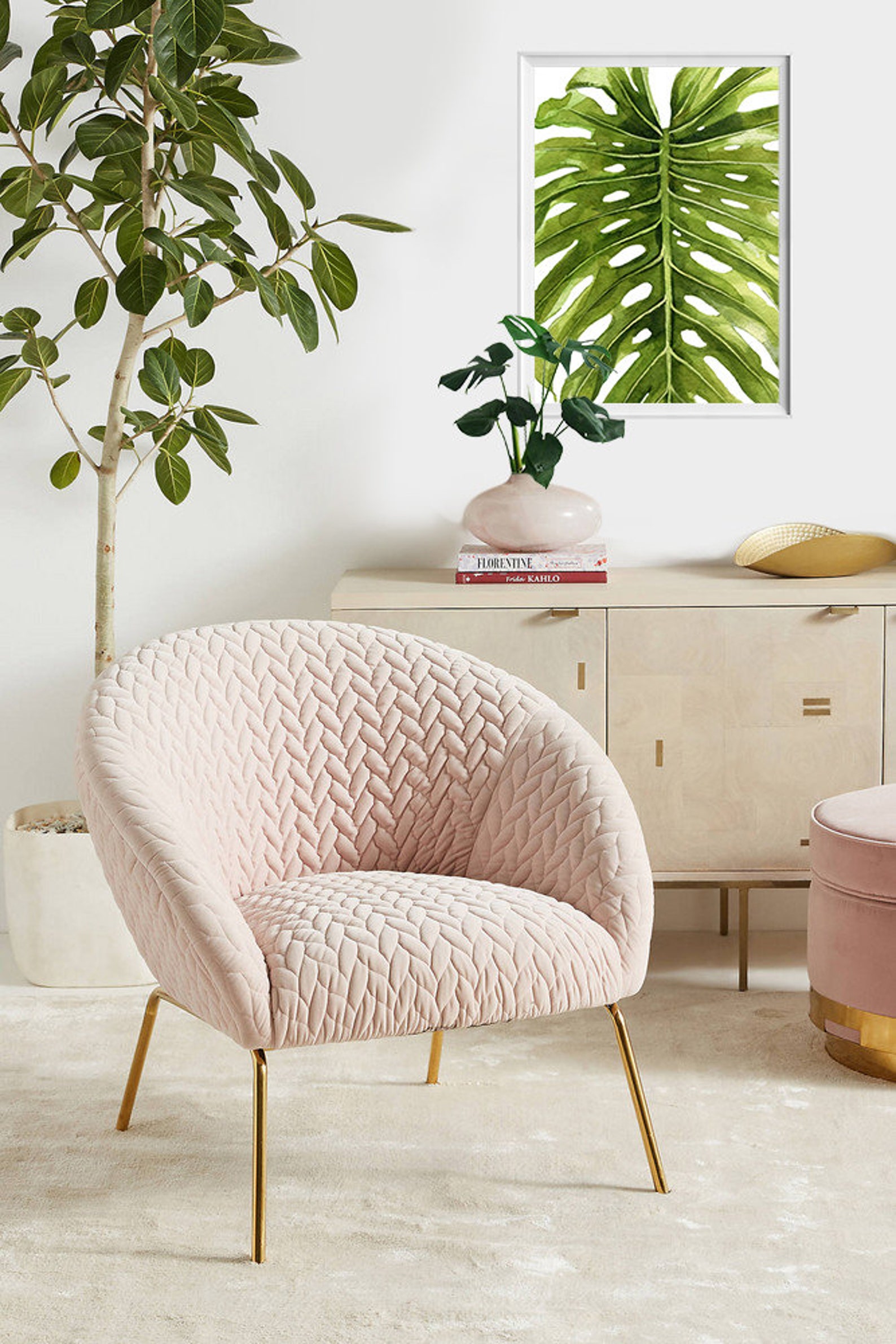 Monstera leaf botanical wall art print Tropical monstera | Etsy