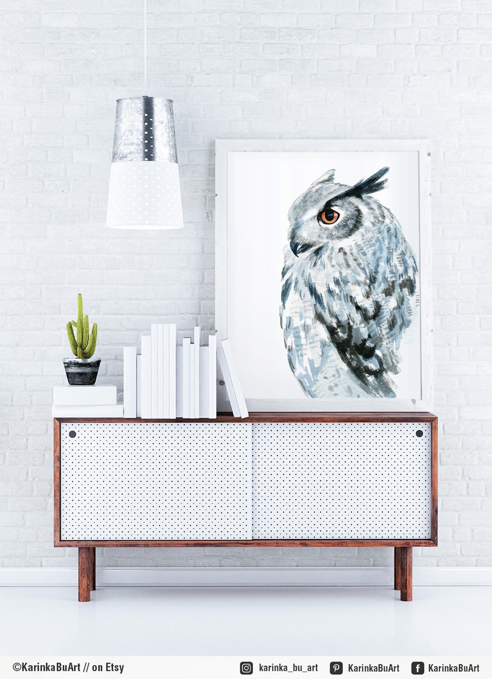 White Owl Print Snowy Owl Owl Hat White Owl Decor Owl Etsy