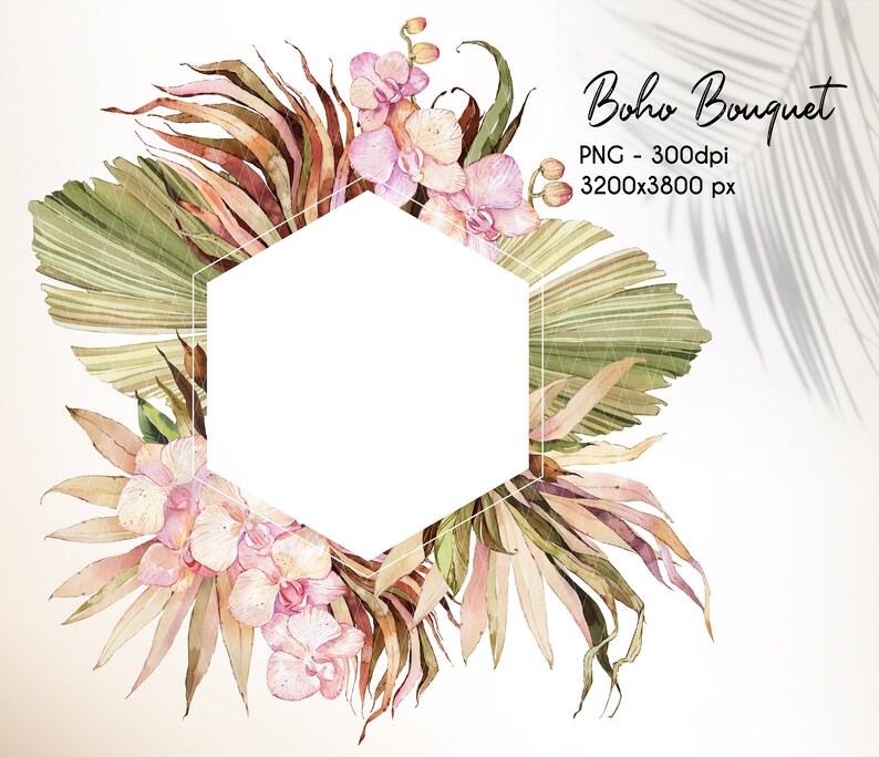 Download Boho clipart Floral elements Purple flower svg Wedding | Etsy