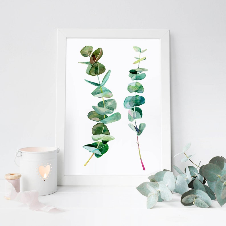 Eucalyptus Printable Wall Art Eucalyptus Bouquet Printable Art Etsy