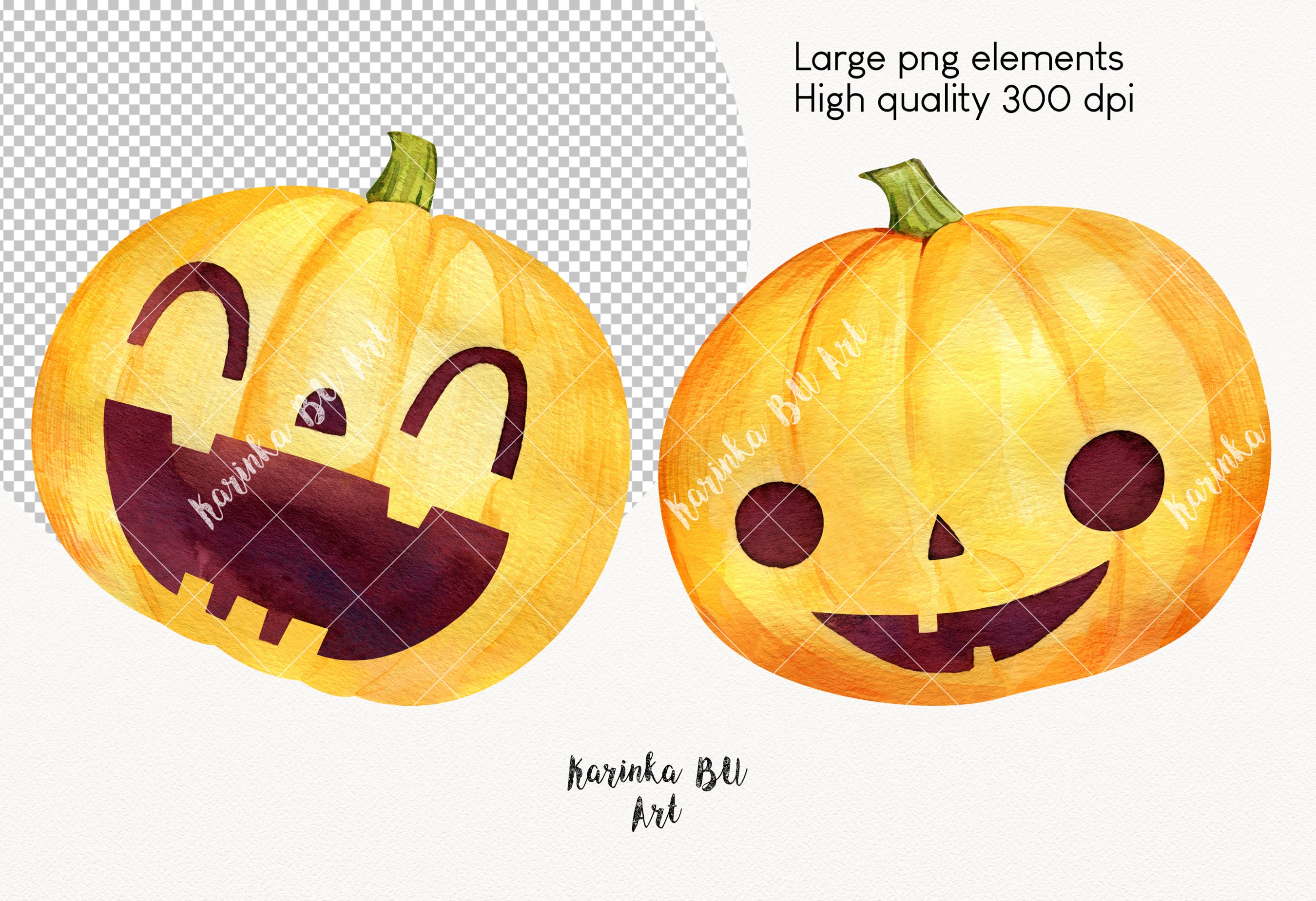 Watercolor Halloween Clipart Halloween Decor Pumpkin PNG Halloween ...