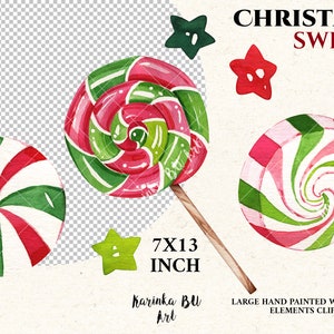 Christmas lollipop clipart. Christmas decor. Christmas png. Candy cane clipart. Scrapbook supplies. Candy Bundle. Christmas Elements image 3
