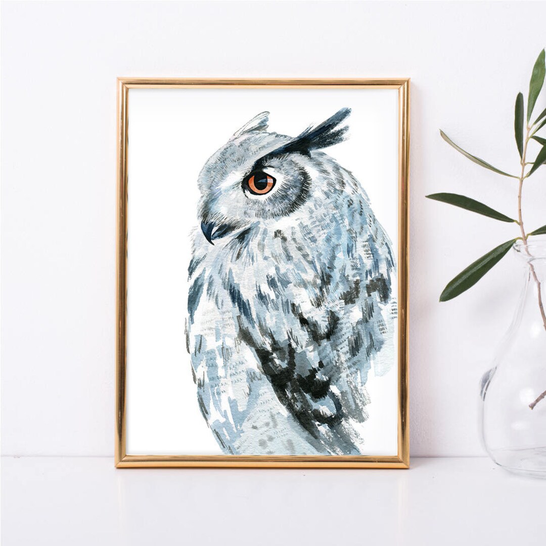 White Owl Print Snowy Owl Owl Hat White Owl Decor Owl Etsy