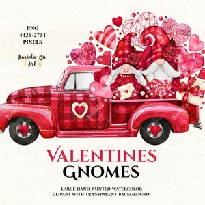 Valentinstag Wichtelpaar Clipart Valentinstag. Sublimationsentwürfe. Aquarell Zwerge, Aquarell Clipart. Skandinavische Wichtel