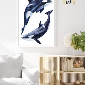 Orca Painting Killer Whale Print Watercolor Print Poster Sea - Etsy