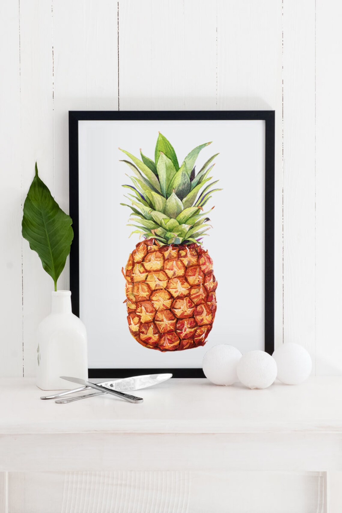 Pineapple decor pineapple print Kitchen decor wall art Etsy